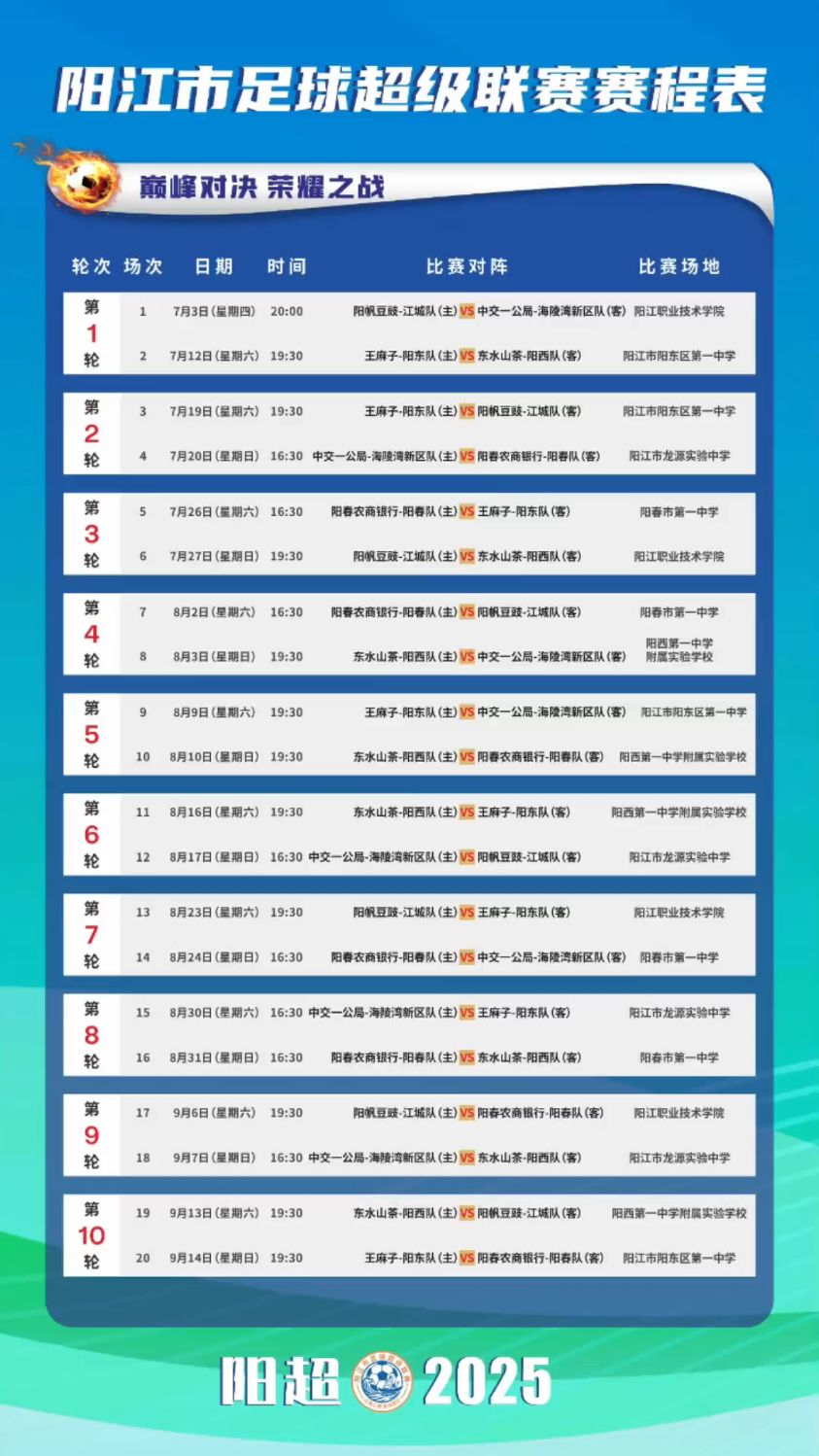 超级足球联赛下赛季赛程曝光